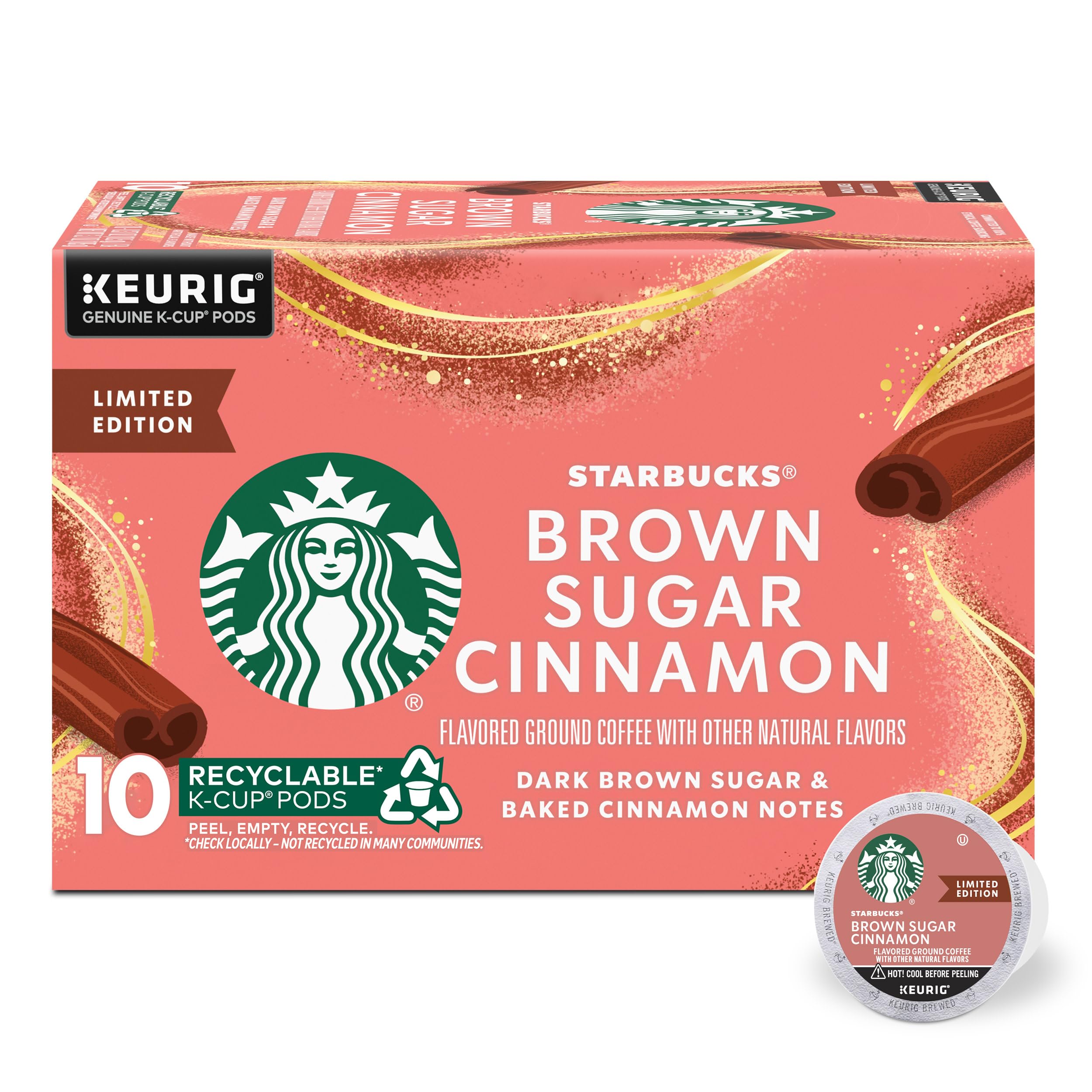 Starbucks Brown Sugar Cinnamon pods for Keurig brewers offer quick, flavorful mornings.