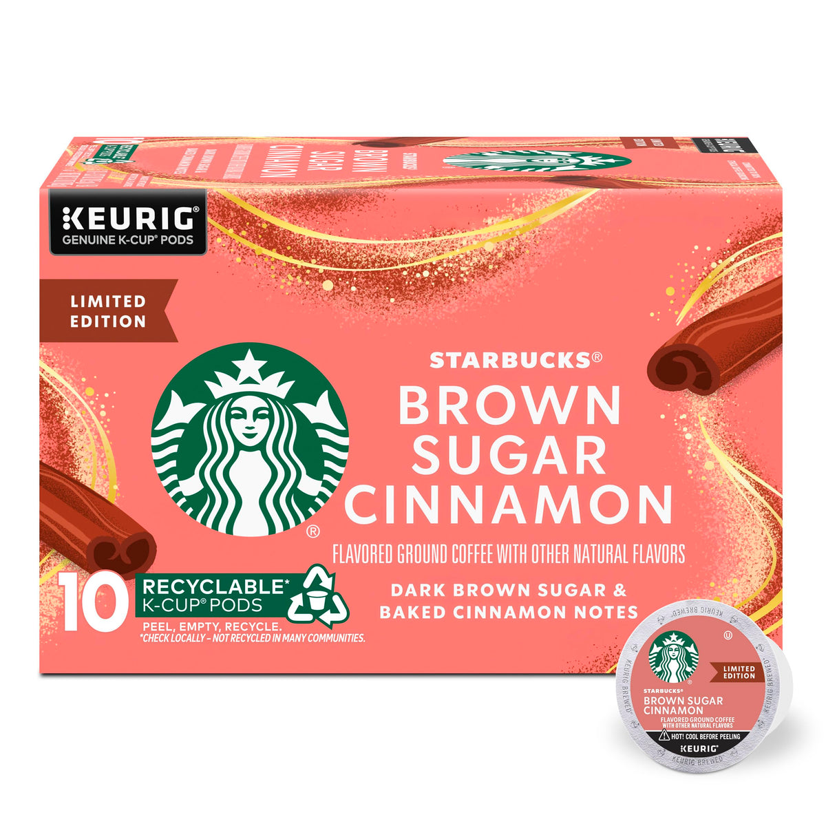 Starbucks Brown Sugar Cinnamon pods for Keurig brewers offer quick, flavorful mornings.
