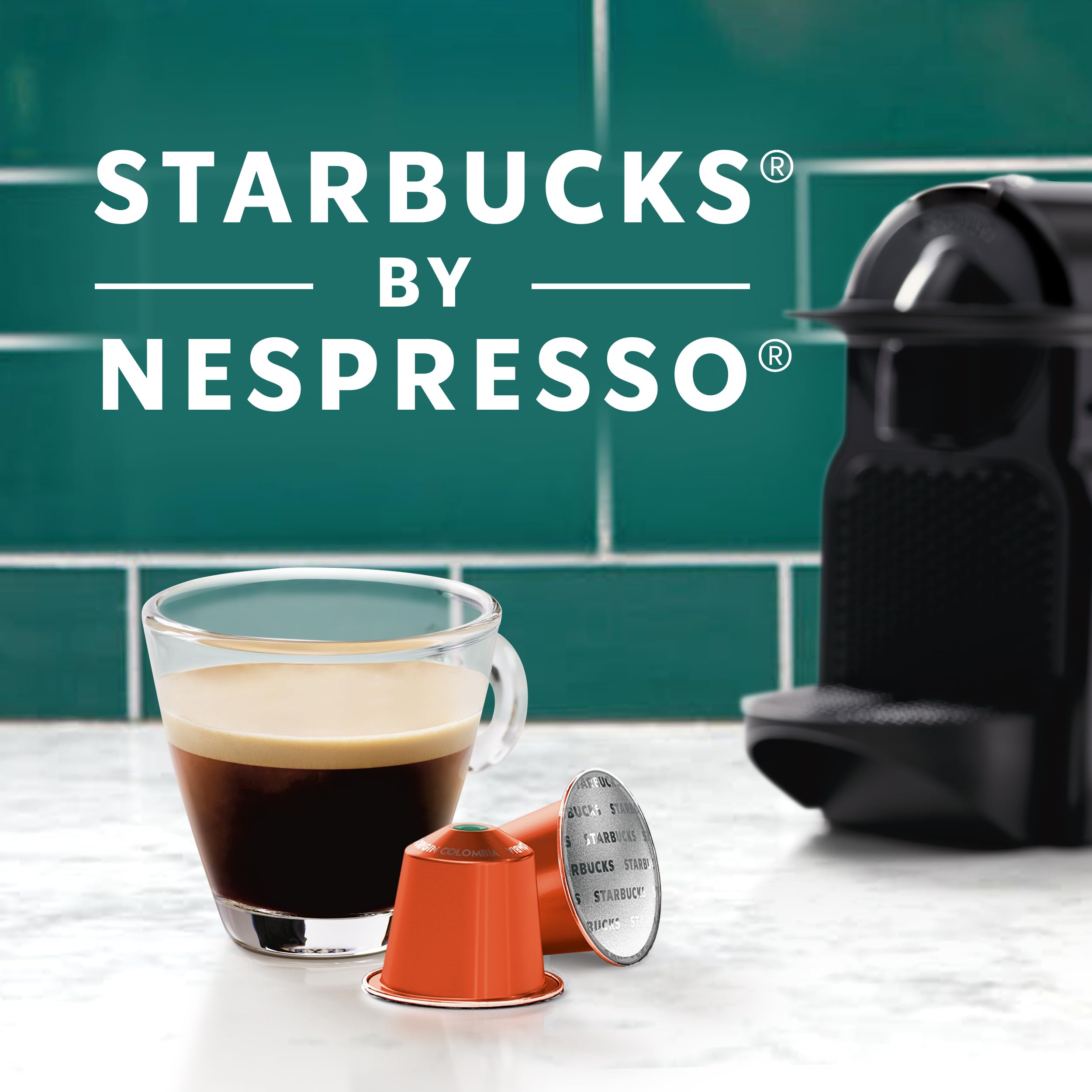 Starbucks by Nespresso espresso cup with crema signaling rich flavor.