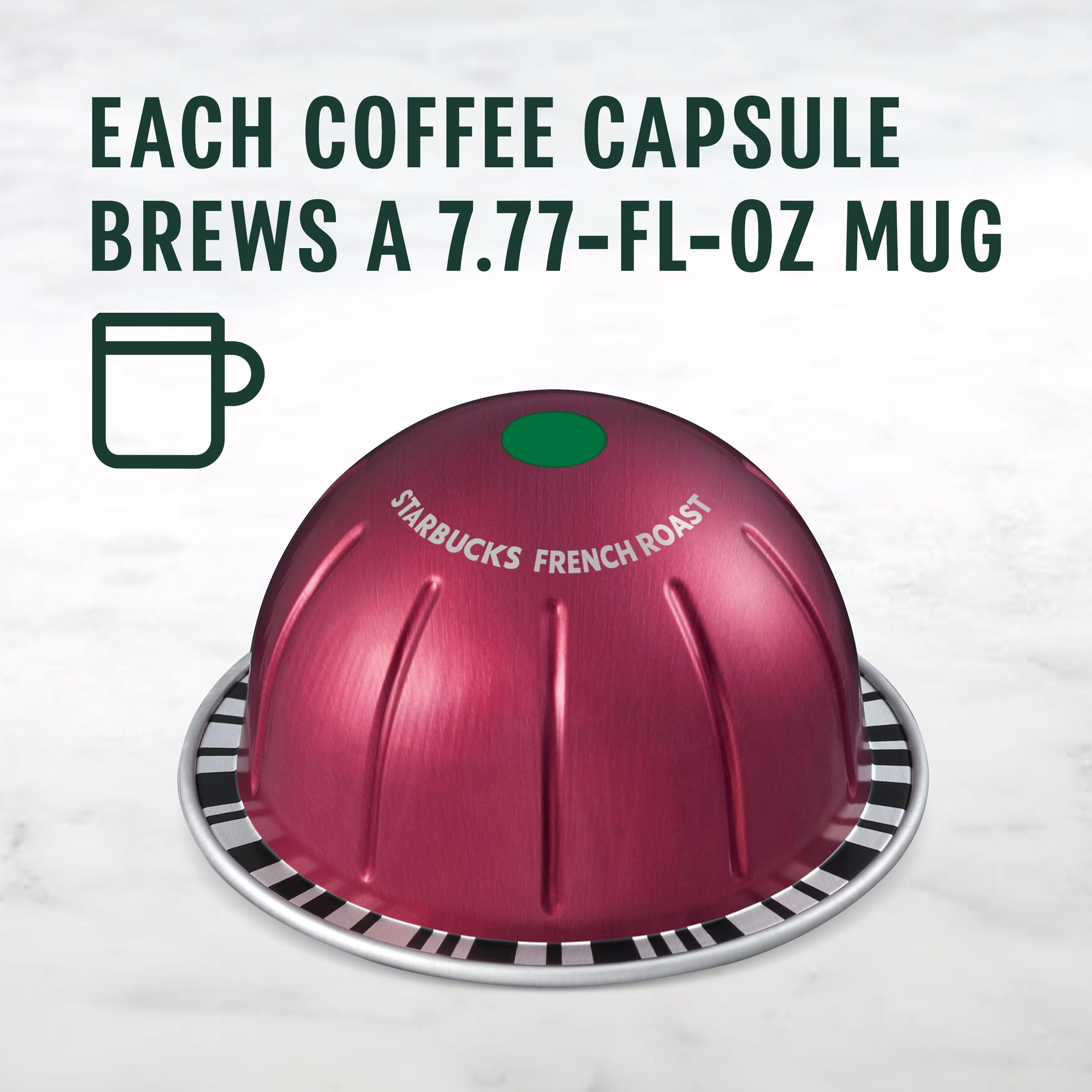 Pouring a 7.8 oz Starbucks by Nespresso Vertuo French Roast mug.