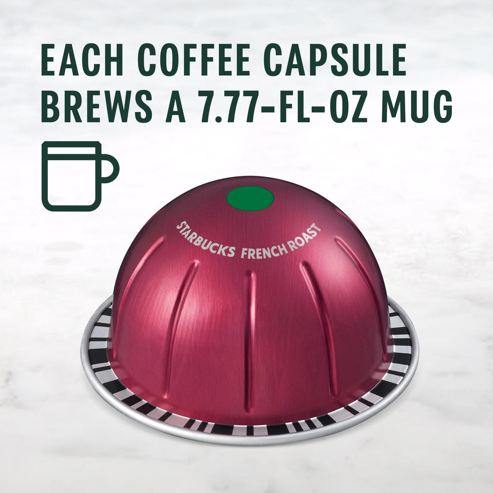 Pouring a 7.8 oz Starbucks by Nespresso Vertuo French Roast mug.