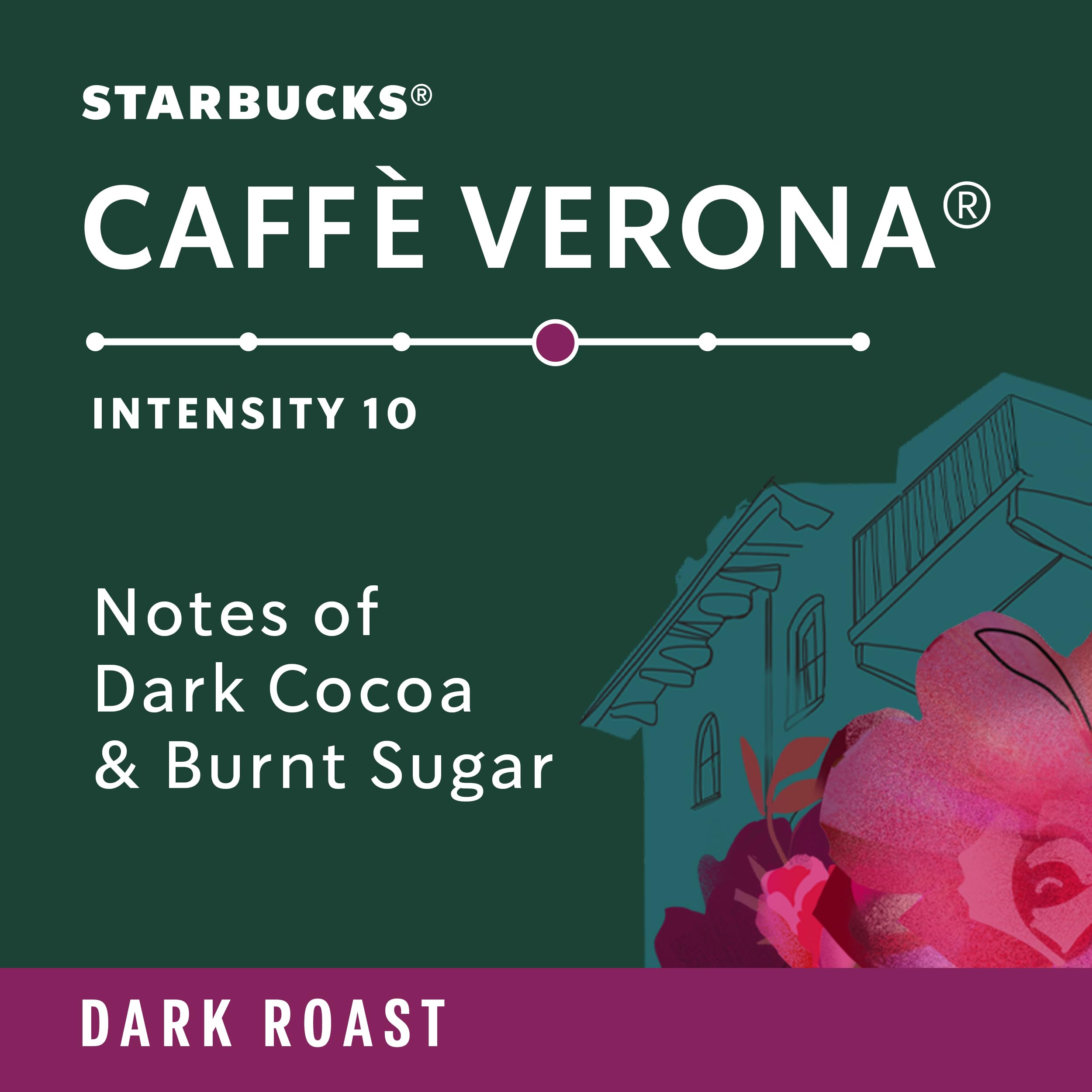 Starbucks Caffè Verona 7-8oz mug ready, offering a balanced, roasty aroma.