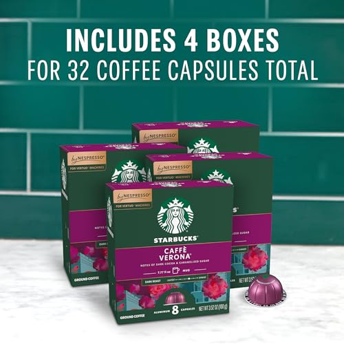 Starbucks Caffè Verona aluminum capsules package, compatible with Vertuo machines for convenient mornings.