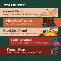 Starbucks Caffe Verona pod close-up with rich, velvety mouthfeel suggestion.
