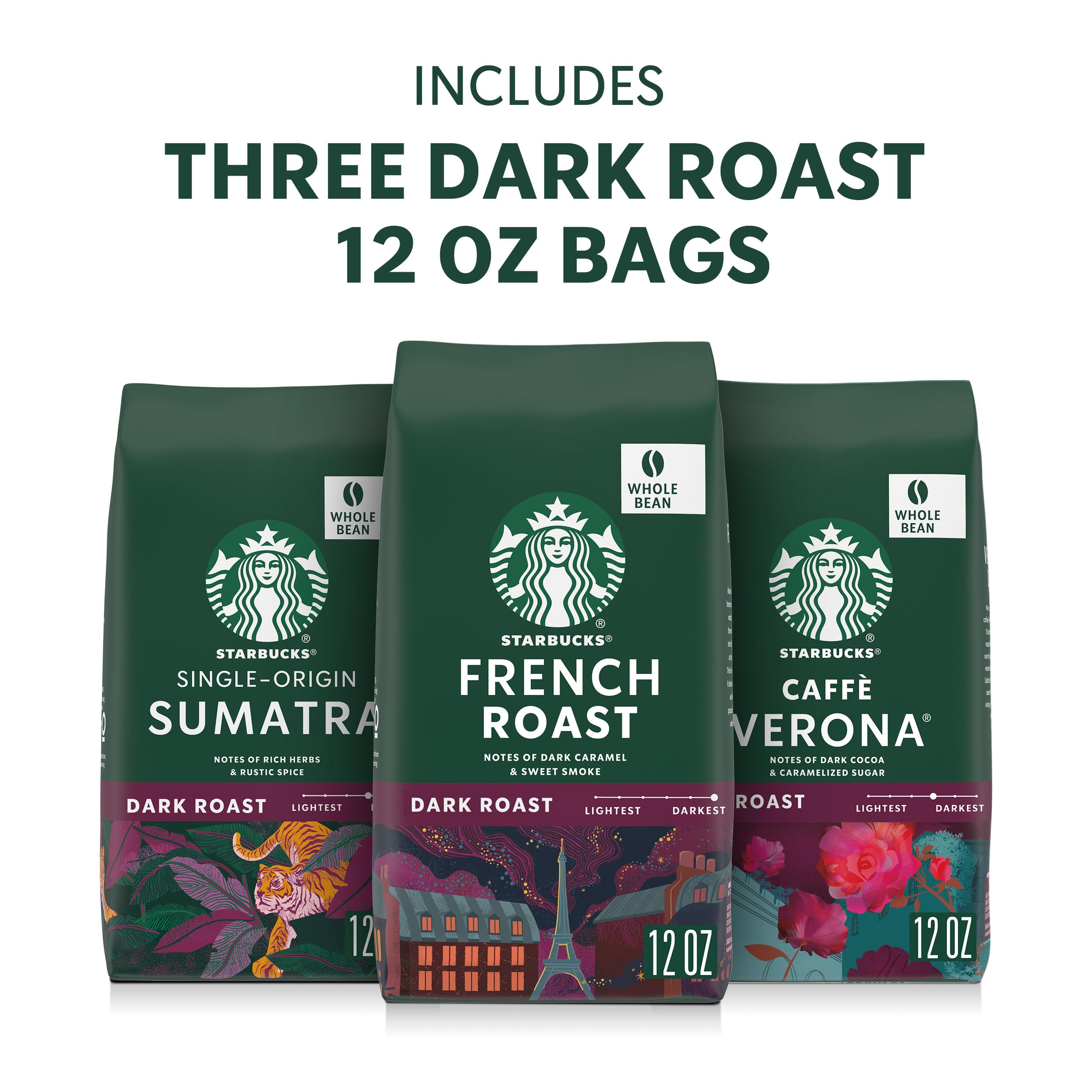 Starbucks caffe-verona whole bean bag with dark cocoa and caramel notes.