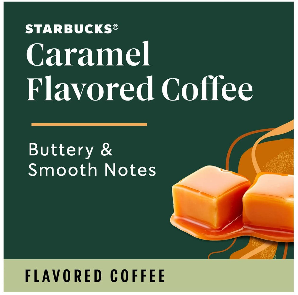 Starbucks Caramel Flavored Coffee K-Cup 44ct morning cup, light-bodied with caramel notes.