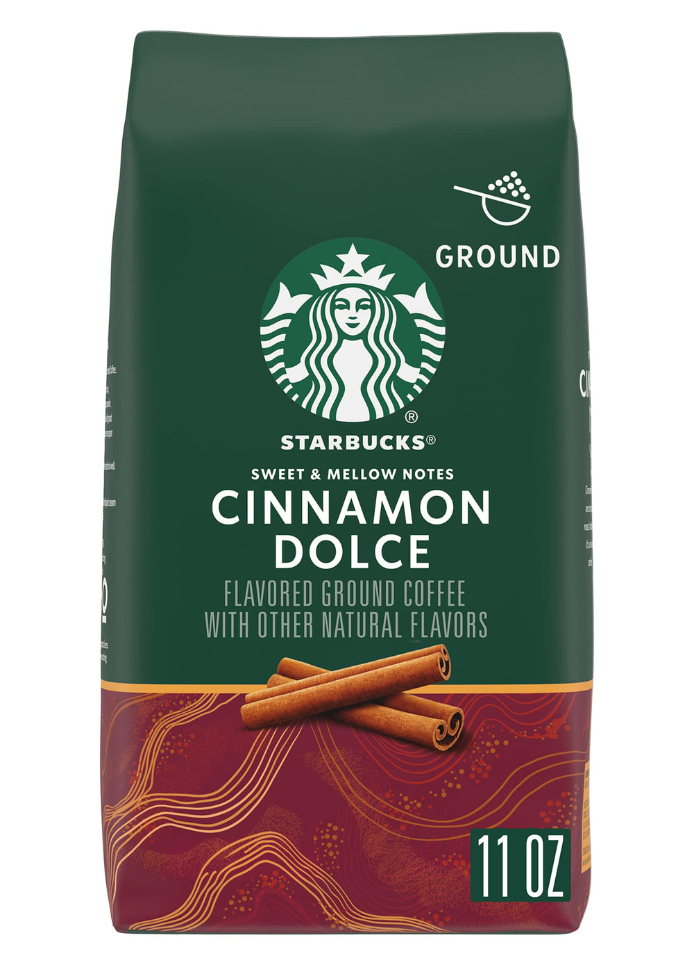 Starbucks Cinnamon Dolce Arabica beans close-up signaling premium quality for connoisseurs.