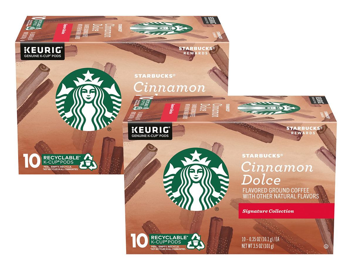 Starbucks Cinnamon Dolce K-Cup pod close-up for quick, flavorful mornings.