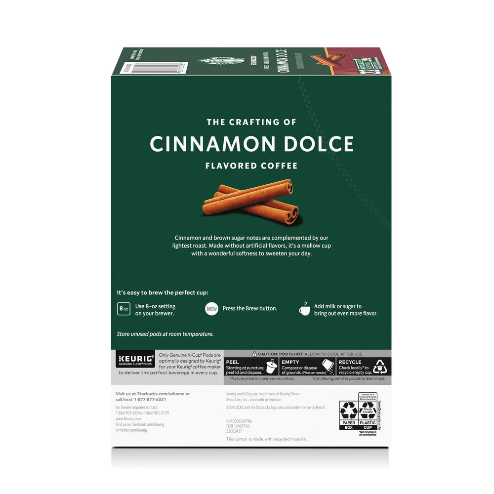 Starbucks Cinnamon Dolce packaging box—neatly organized for at-home use.