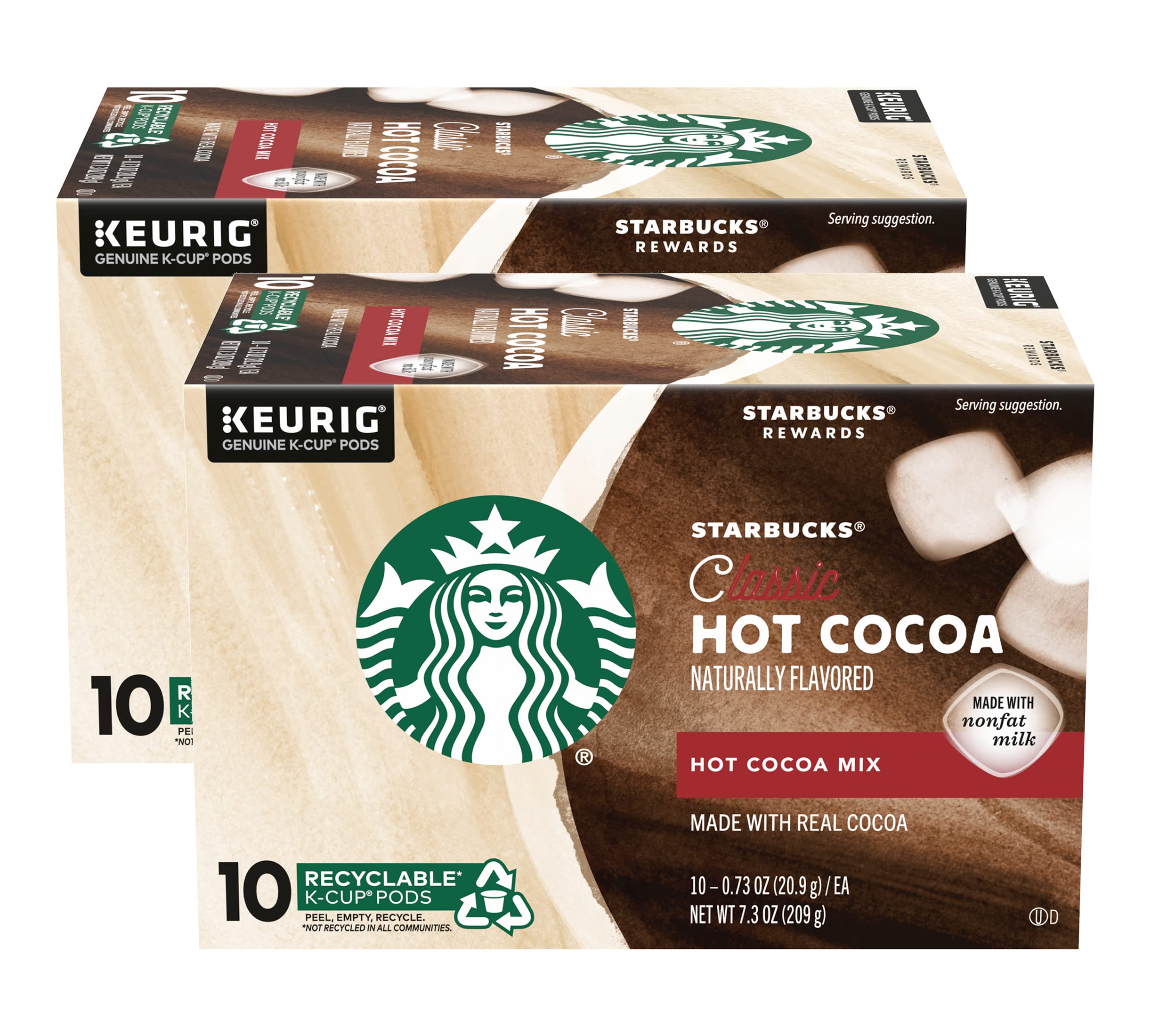 Starbucks classic hot cocoa k-cup box, convenient indulgence for busy mornings.