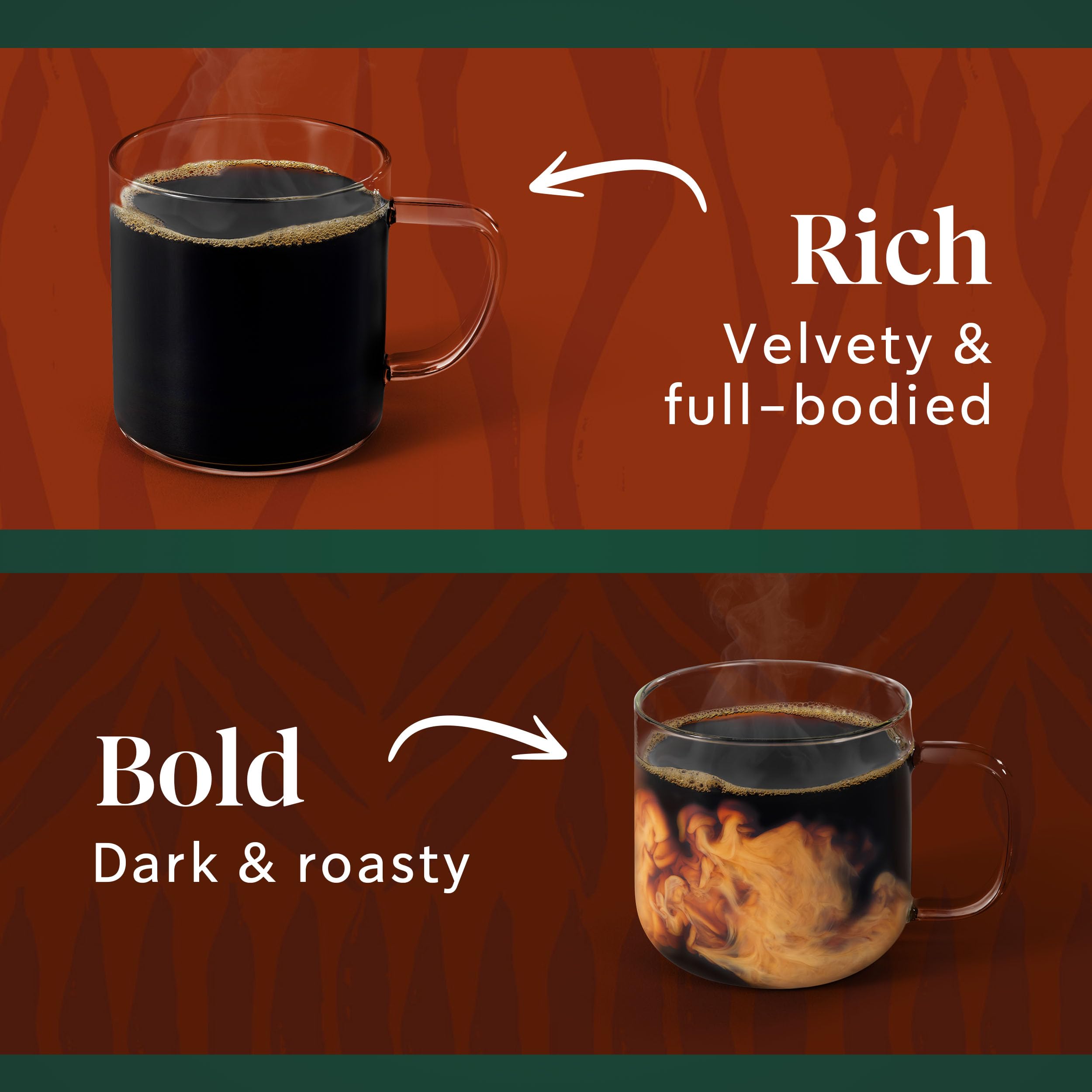 Starbucks coffee beans close-up reveal rich texture and fresh aroma.