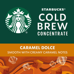 Glass of ready-to-drink iced coffee made with Starbucks concentrate.