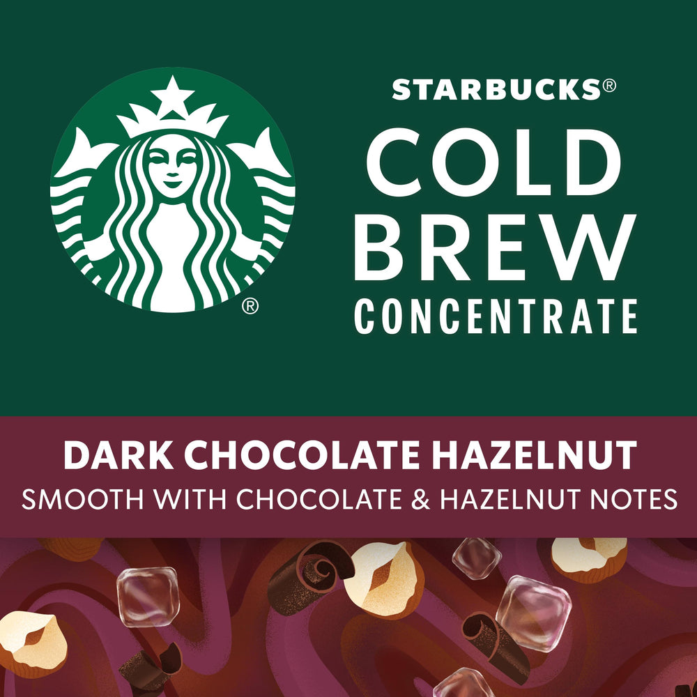 Starbucks bottle close-up with coffee beans and cocoa hints.