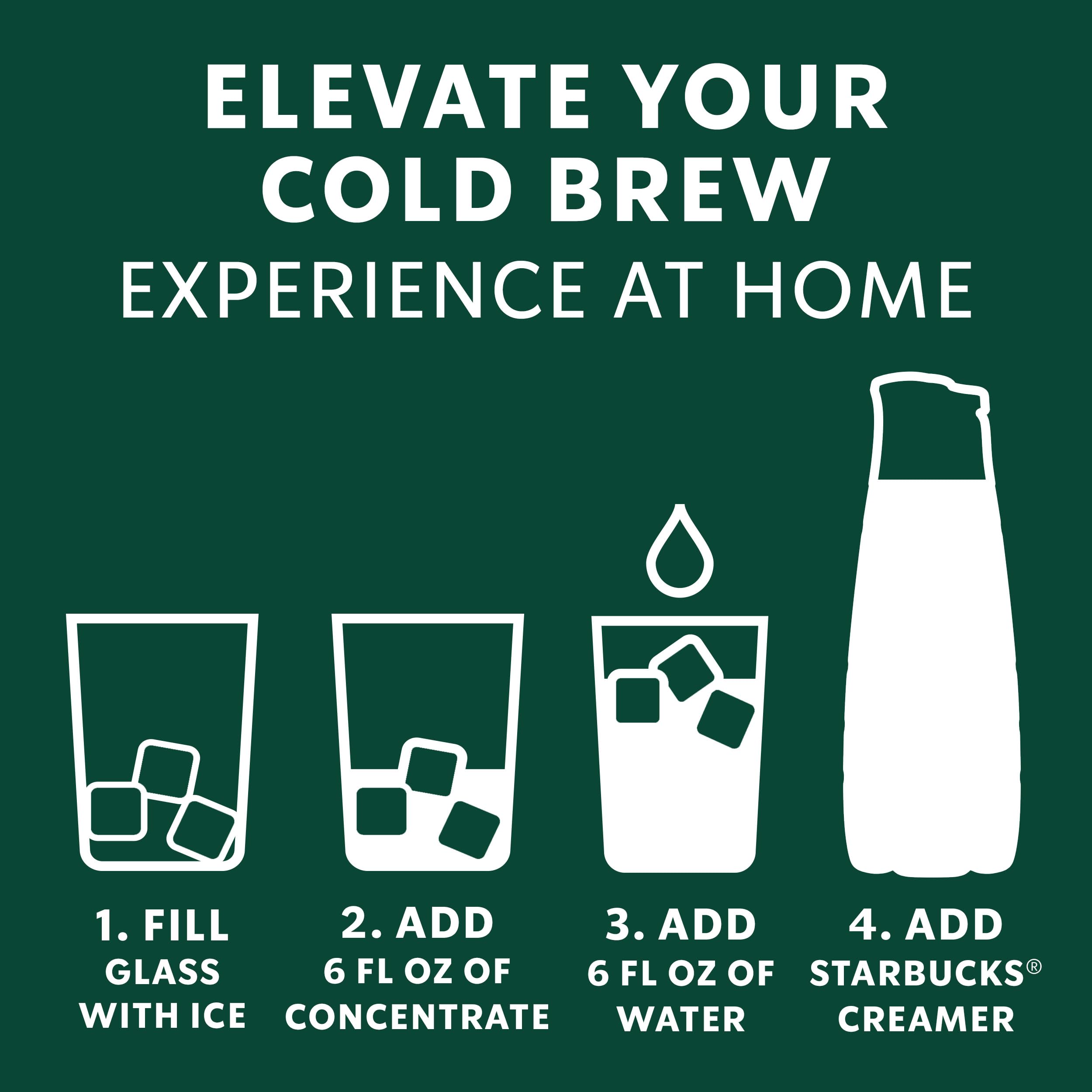 Starbucks concentrate yields 64 oz when prepared as directed.