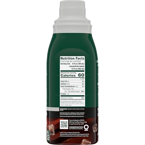 Starbucks Cold Brew Concentrate Sweetened Signature Black pour-over-ice setup delivers quick, smooth iced coffee.