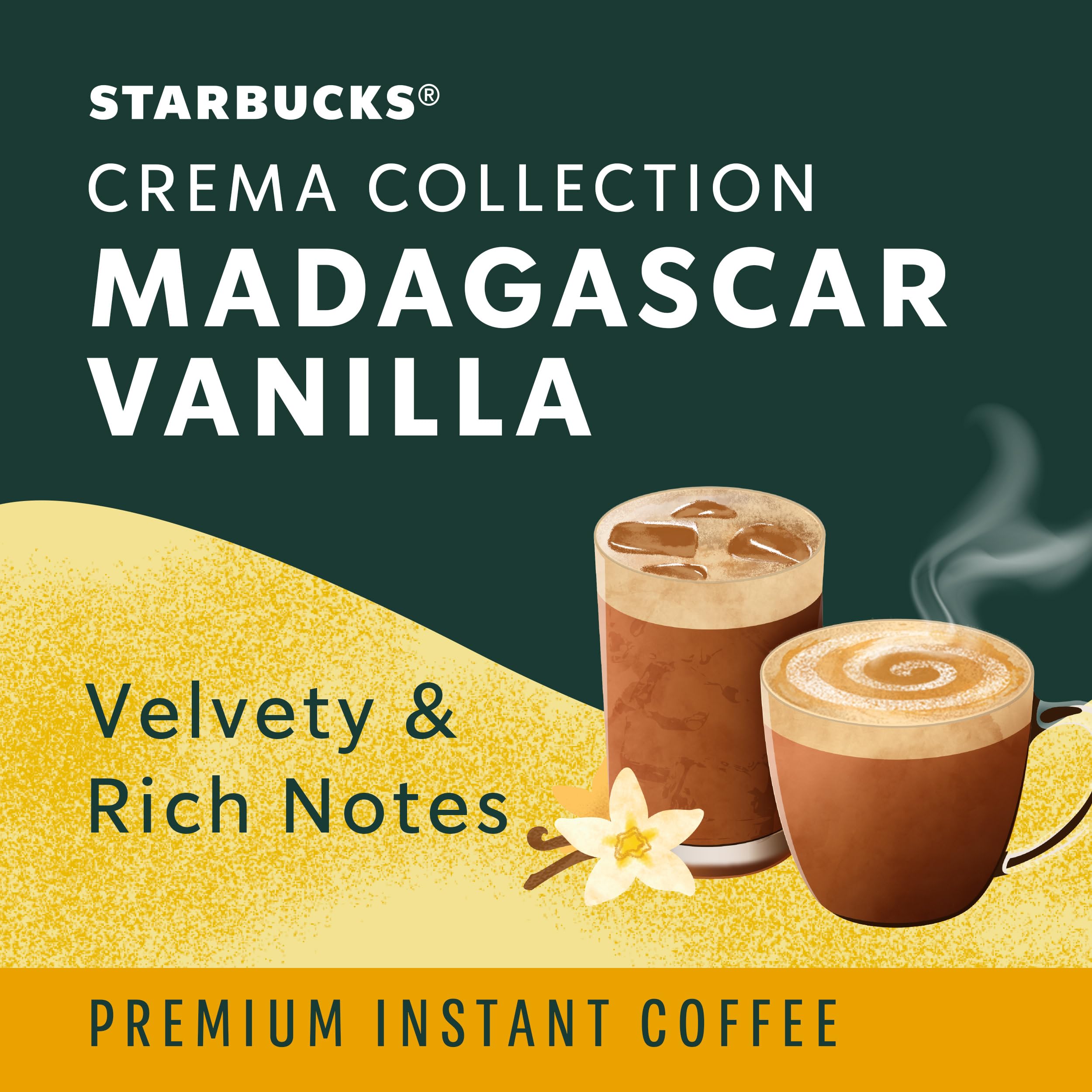 Starbucks Crema Madagascar Vanilla latte foam ready for drinks.
