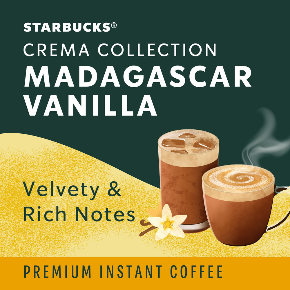 Starbucks Crema Madagascar Vanilla latte foam ready for drinks.