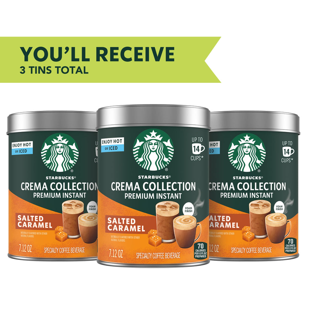 Starbucks Crema Salted Caramel foam-topped hot cup for café-like froth