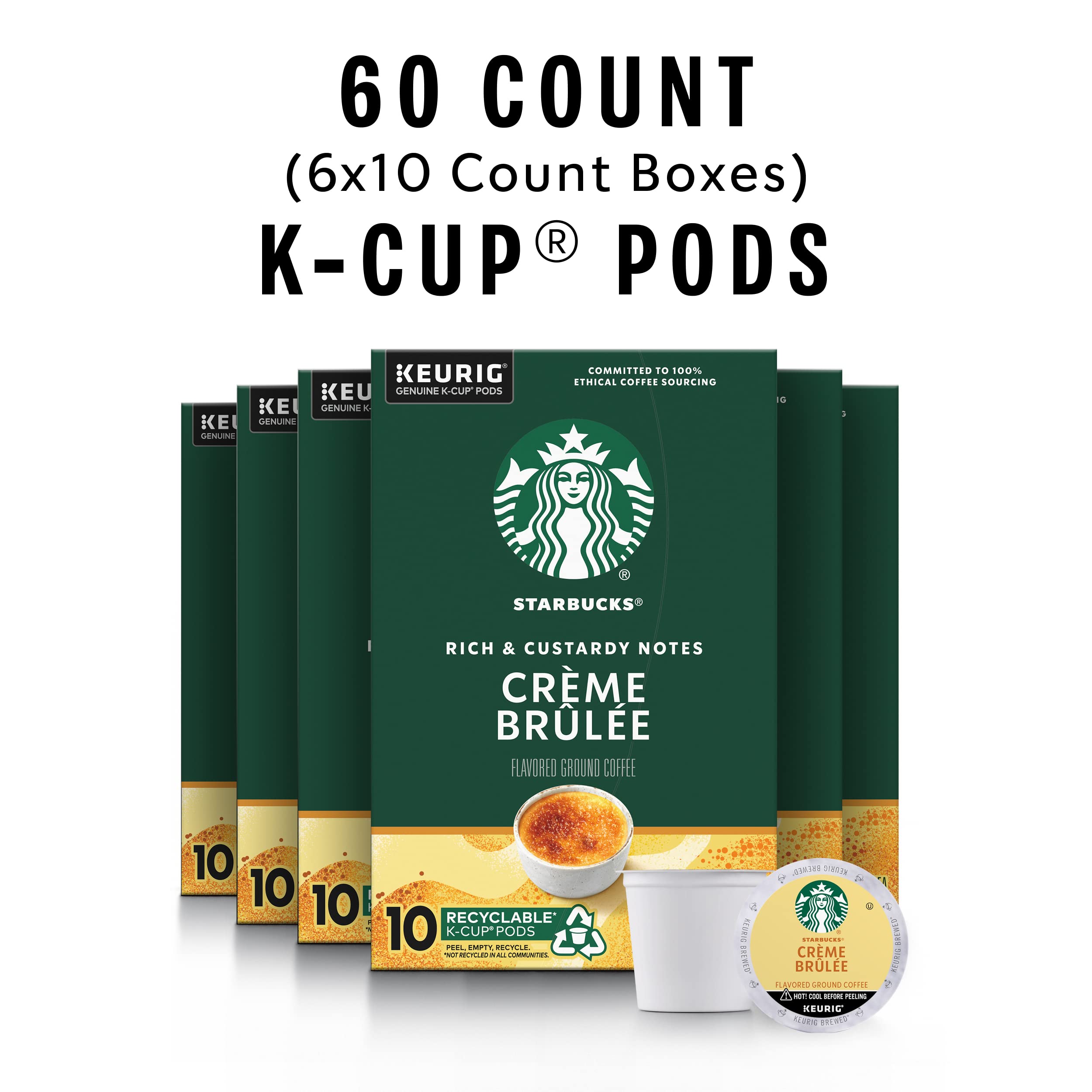 Starbucks Creme Brulee pods close-up highlighting vanilla and caramel aroma.