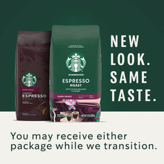Starbucks Espresso Roast ground coffee close-up bag, rich aroma for daily espresso.