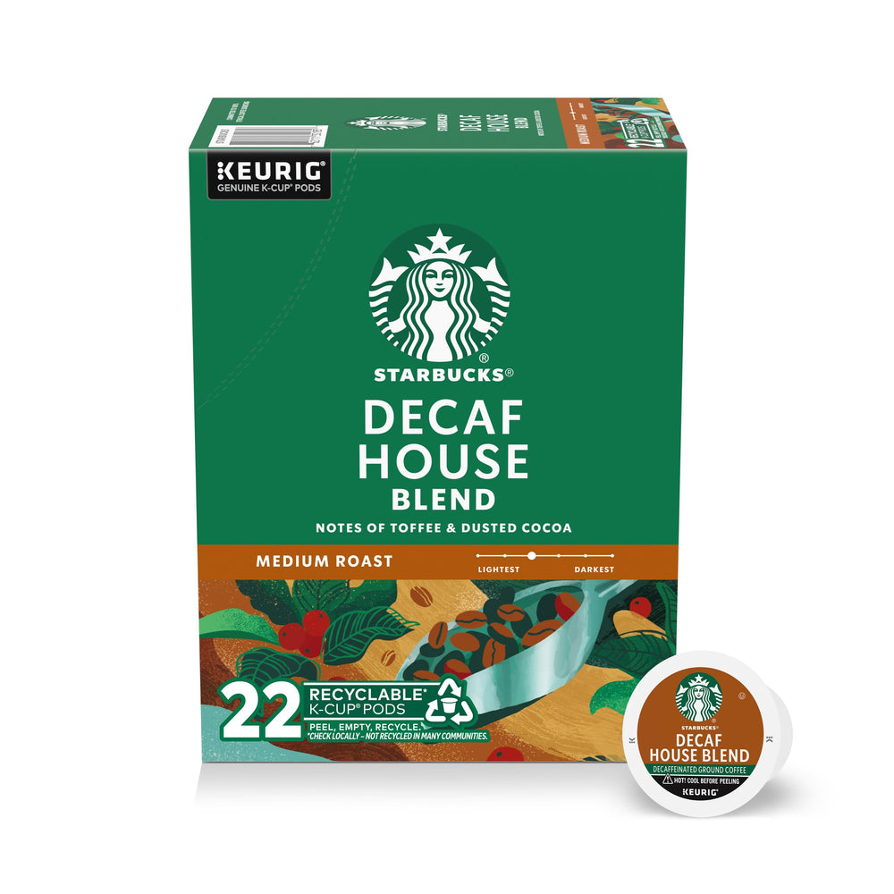 Starbucks Decaf House Blend K-Cup pod for easy at home brewing