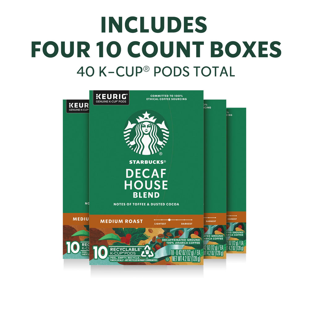 Starbucks Decaf House Blend K-Cup pods ready for everyday Keurig brewing