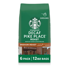 Starbucks Decaf Pike Place ground coffee six-pack for home brewing