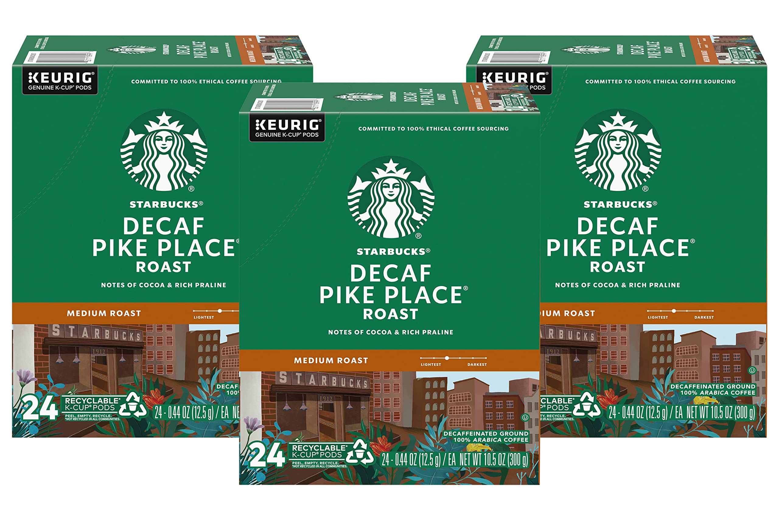 Starbucks Decaf Pike Place K-Cups 72-count for convenient single-serve mornings