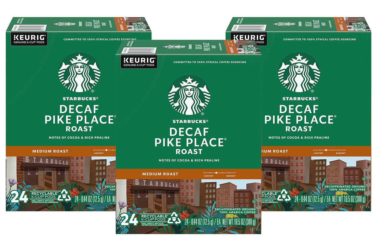 Starbucks Decaf Pike Place K-Cups 72-count for convenient single-serve mornings