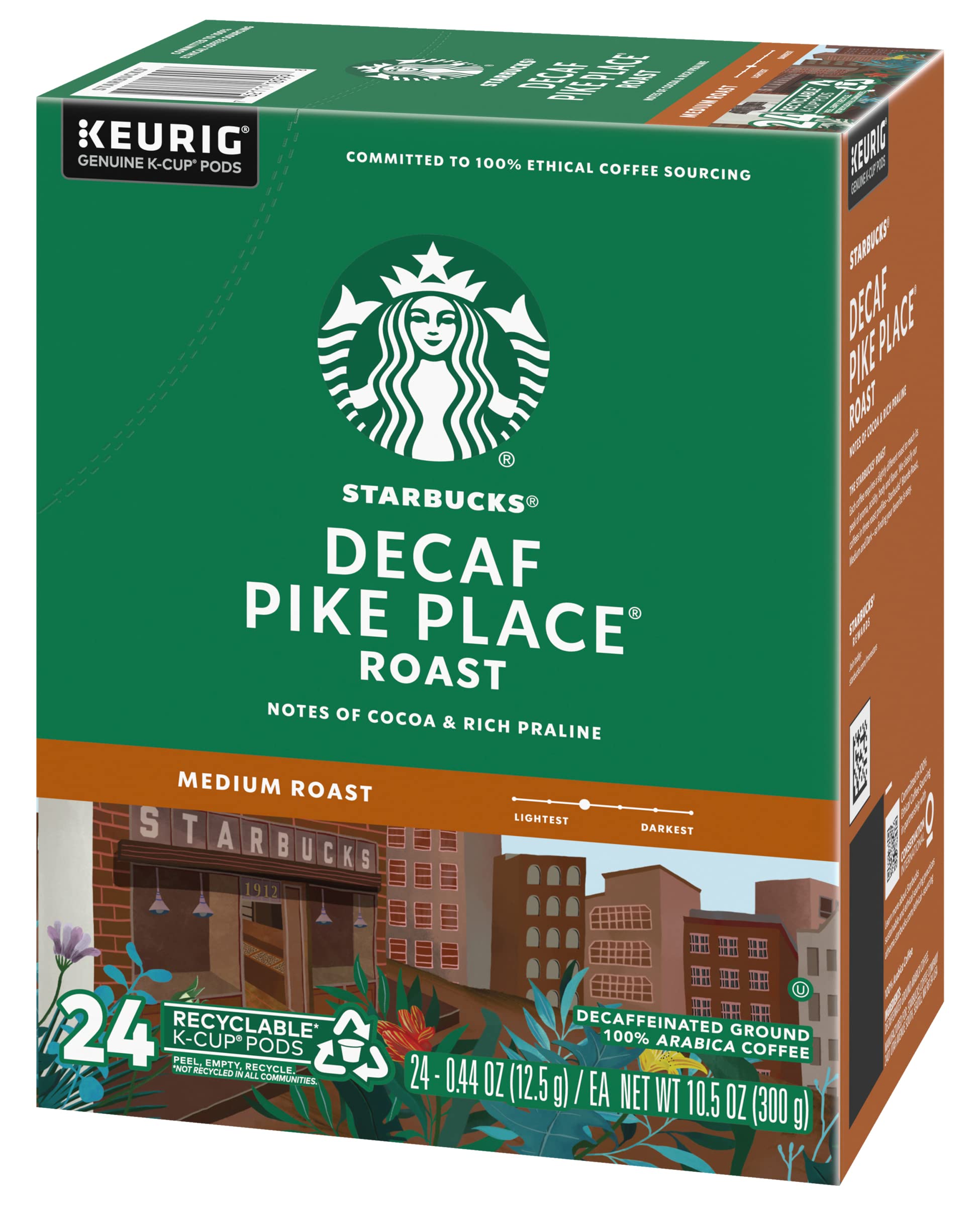 Starbucks Decaf Pike Place K-Cups aroma-steam evoking inviting coffee ritual