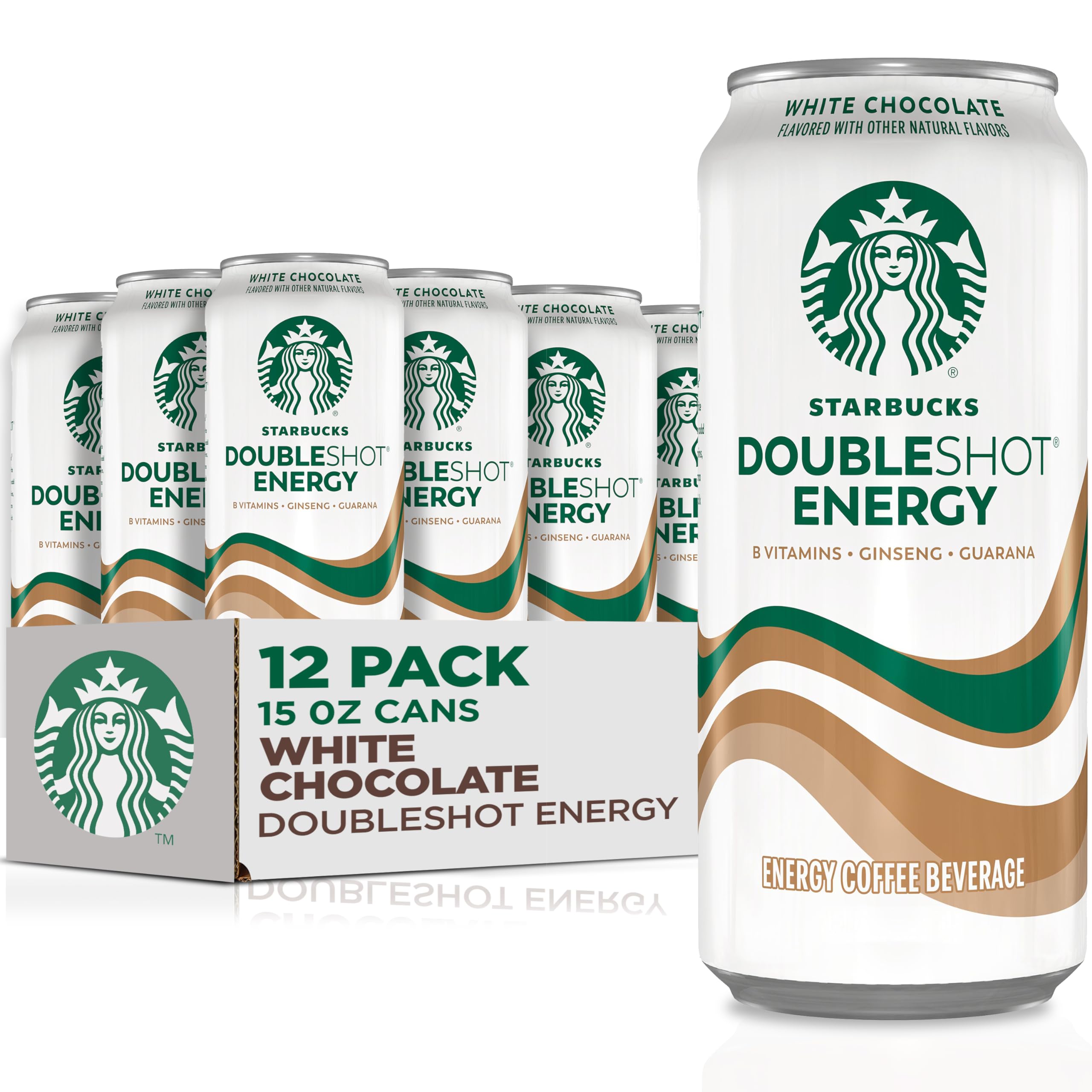 Starbucks Doubleshot Energy Drink white chocolate can; convenient caffeine boost on the go.