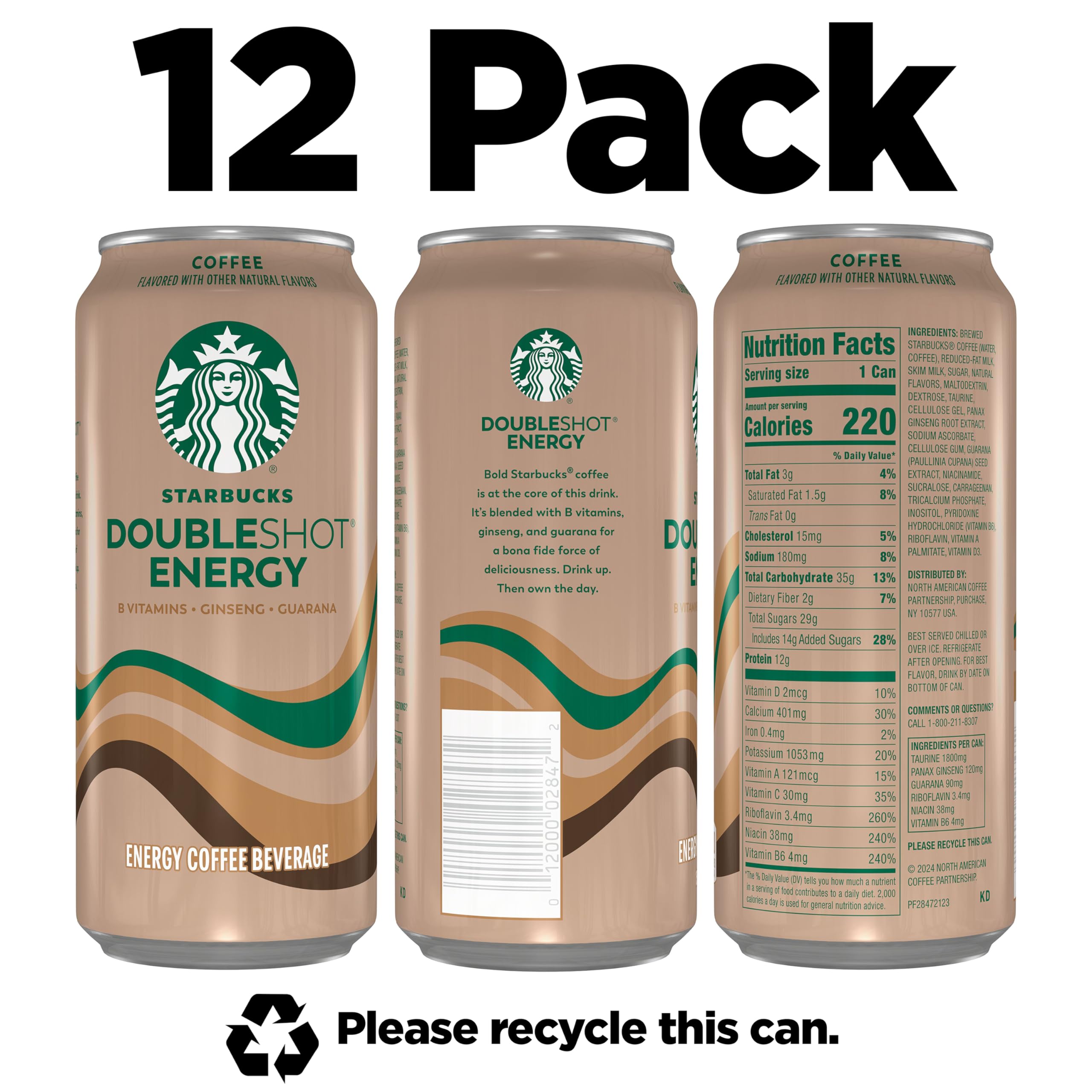 Starbucks Doubleshot Energy Mocha can side view highlighting on-the-go packaging.