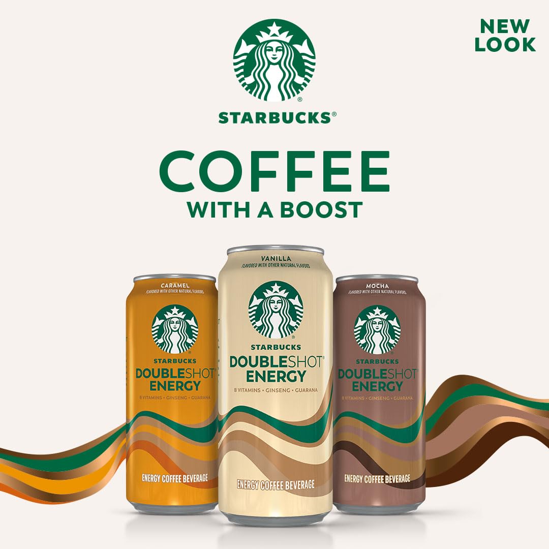 Starbucks Doubleshot Energy Mocha ingredient label shows ginseng and guarana.