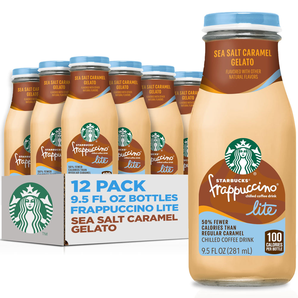 Starbucks Frappuccino Lite Sea Salt Caramel Gelato bottle, a lighter ready-to-drink coffee break.