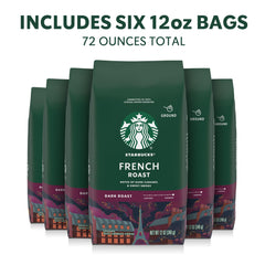 Starbucks French Roast beans with bold, smoky aroma