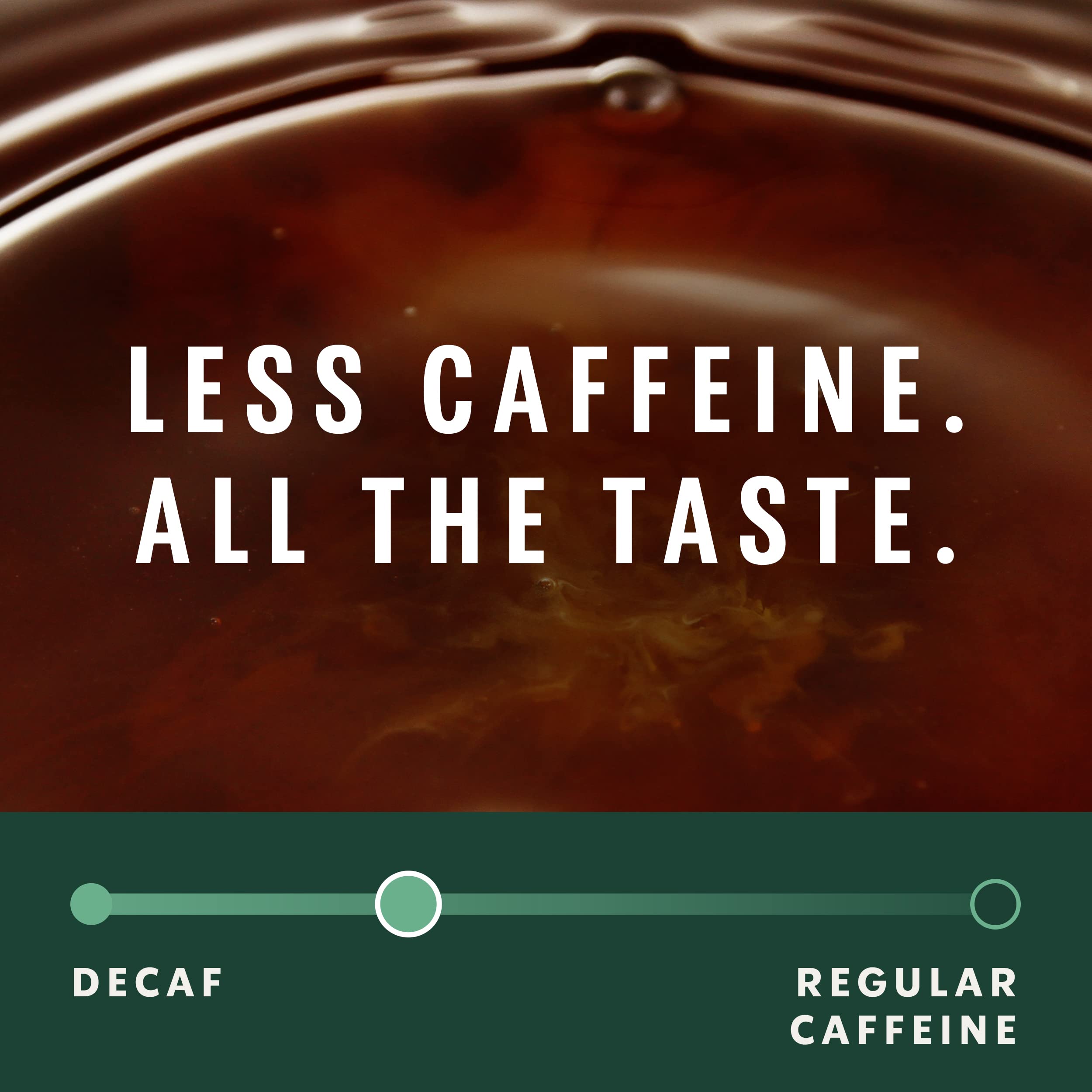 A steaming cup captures the balanced aroma of Starbucks Half-Caff House Blend.