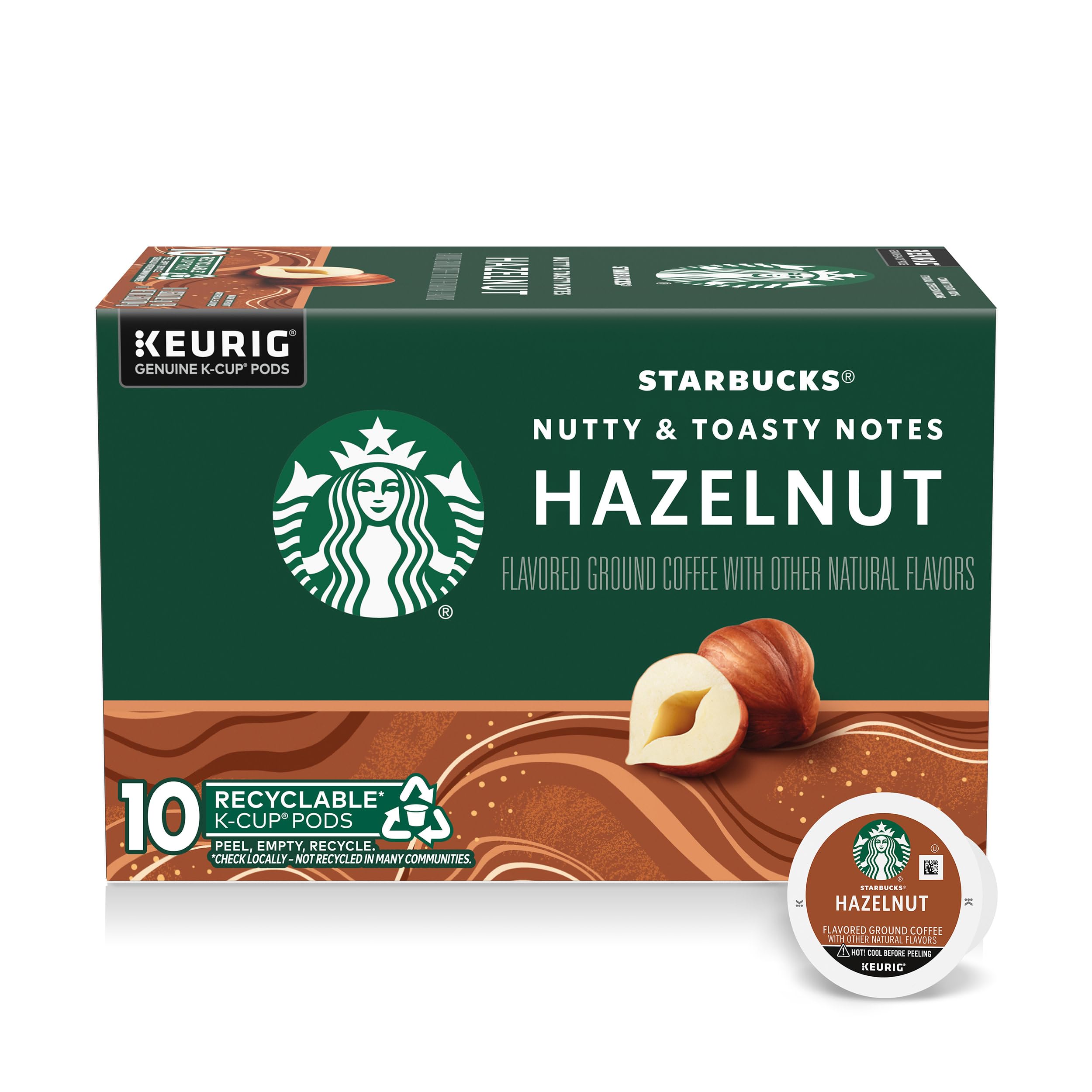 Starbucks Hazelnut K-Cup pods boxed for Keurig brewers