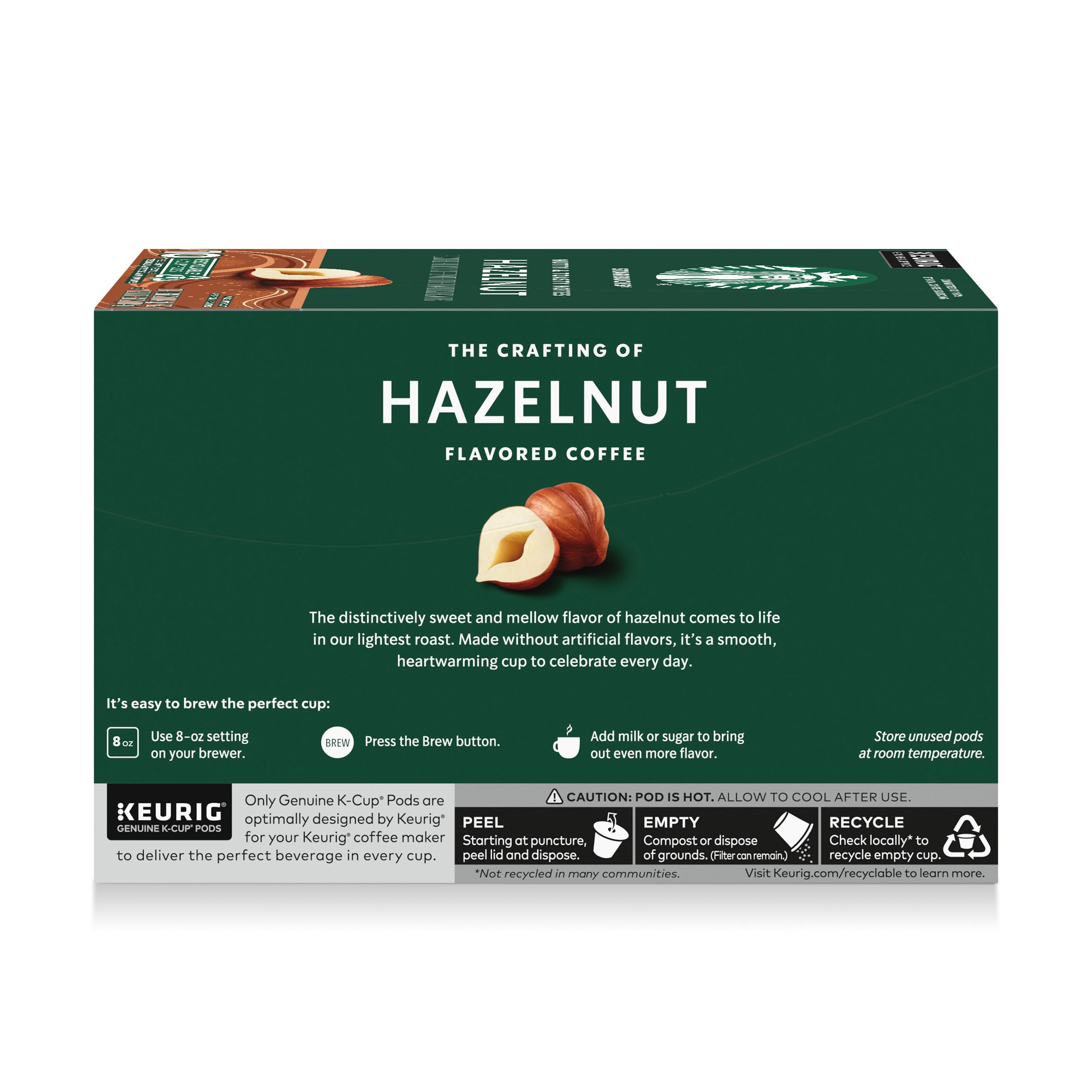 Starbucks Hazelnut K-Cup pods provide hot or iced coffee flexibility at home