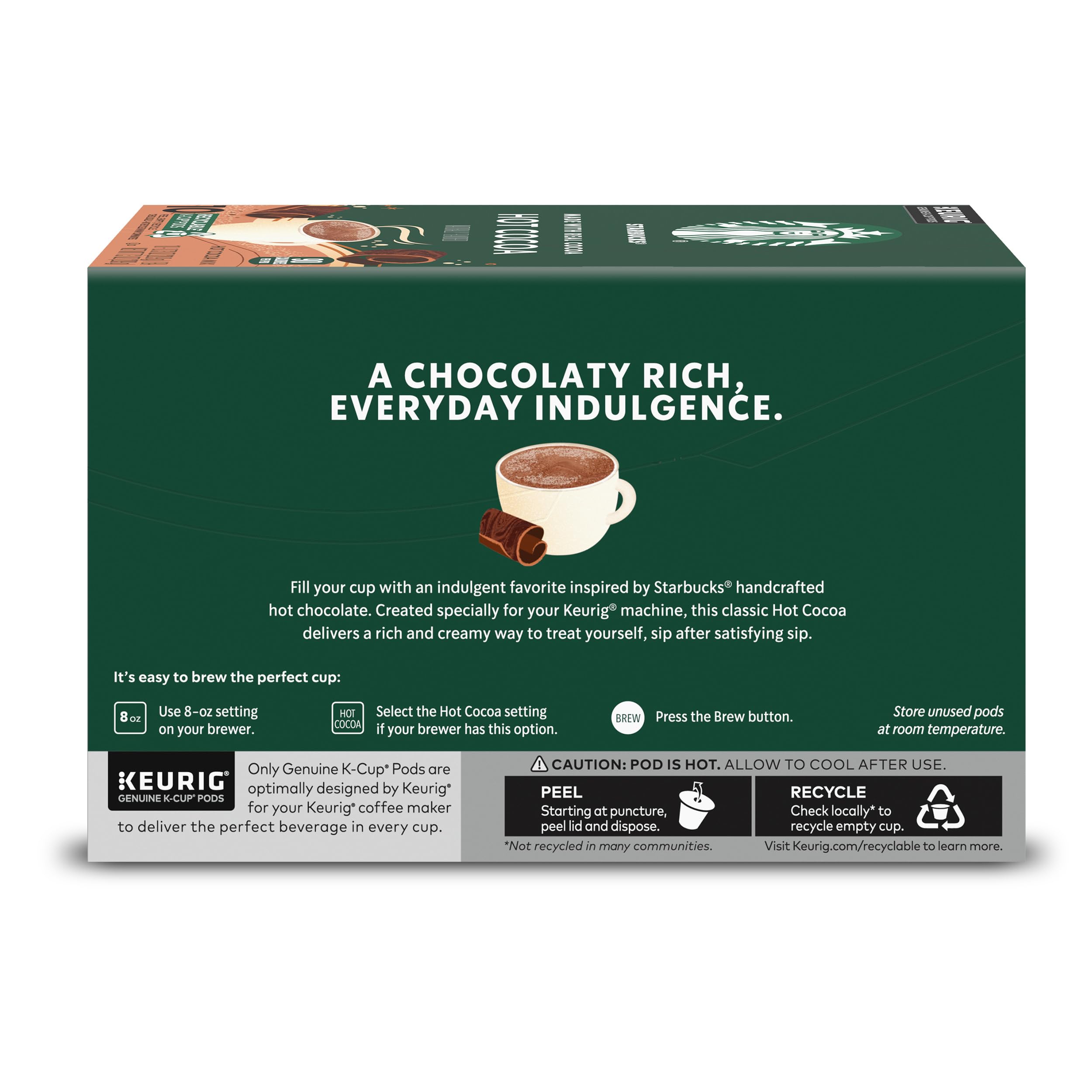Starbucks Hot Cocoa classic flavor close-up highlights premium quality cocoa.