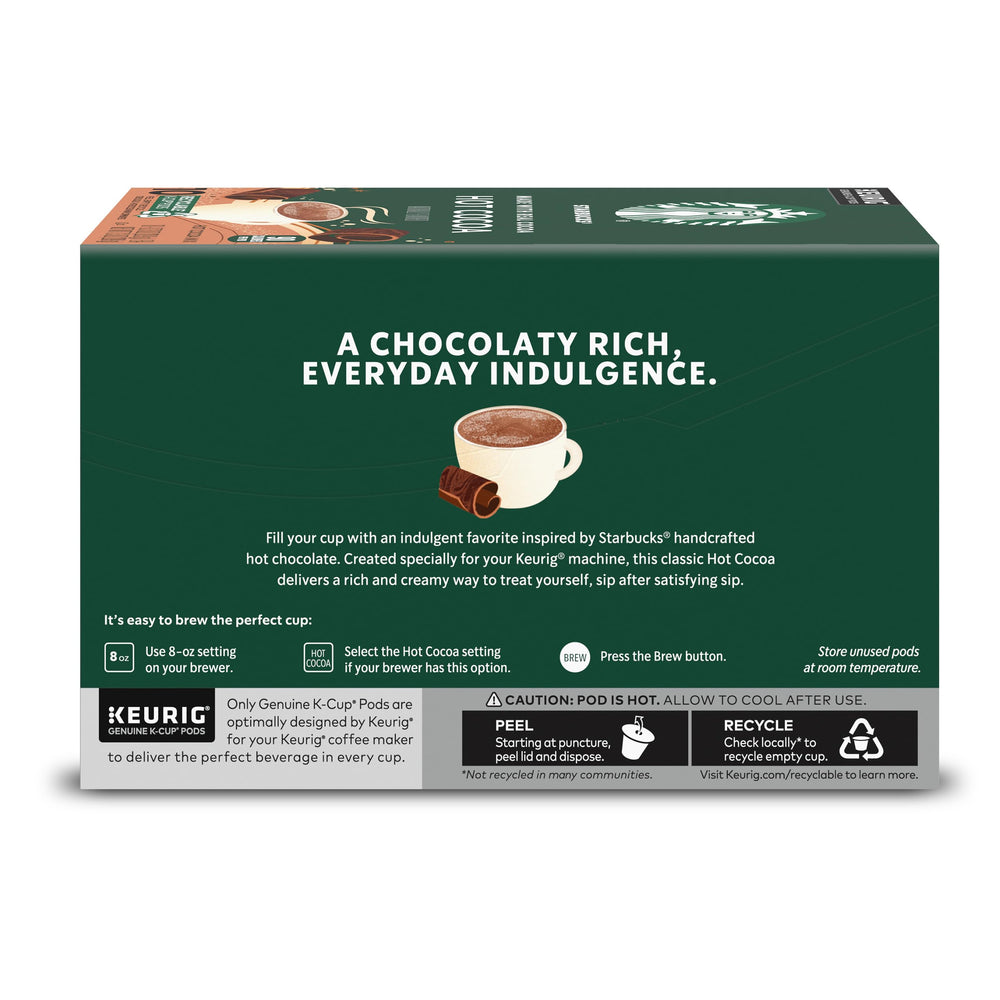 Starbucks Hot Cocoa classic flavor close-up highlights premium quality cocoa.