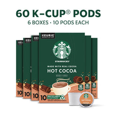 Starbucks Hot Cocoa pod close-up highlights real cocoa for a rich taste.