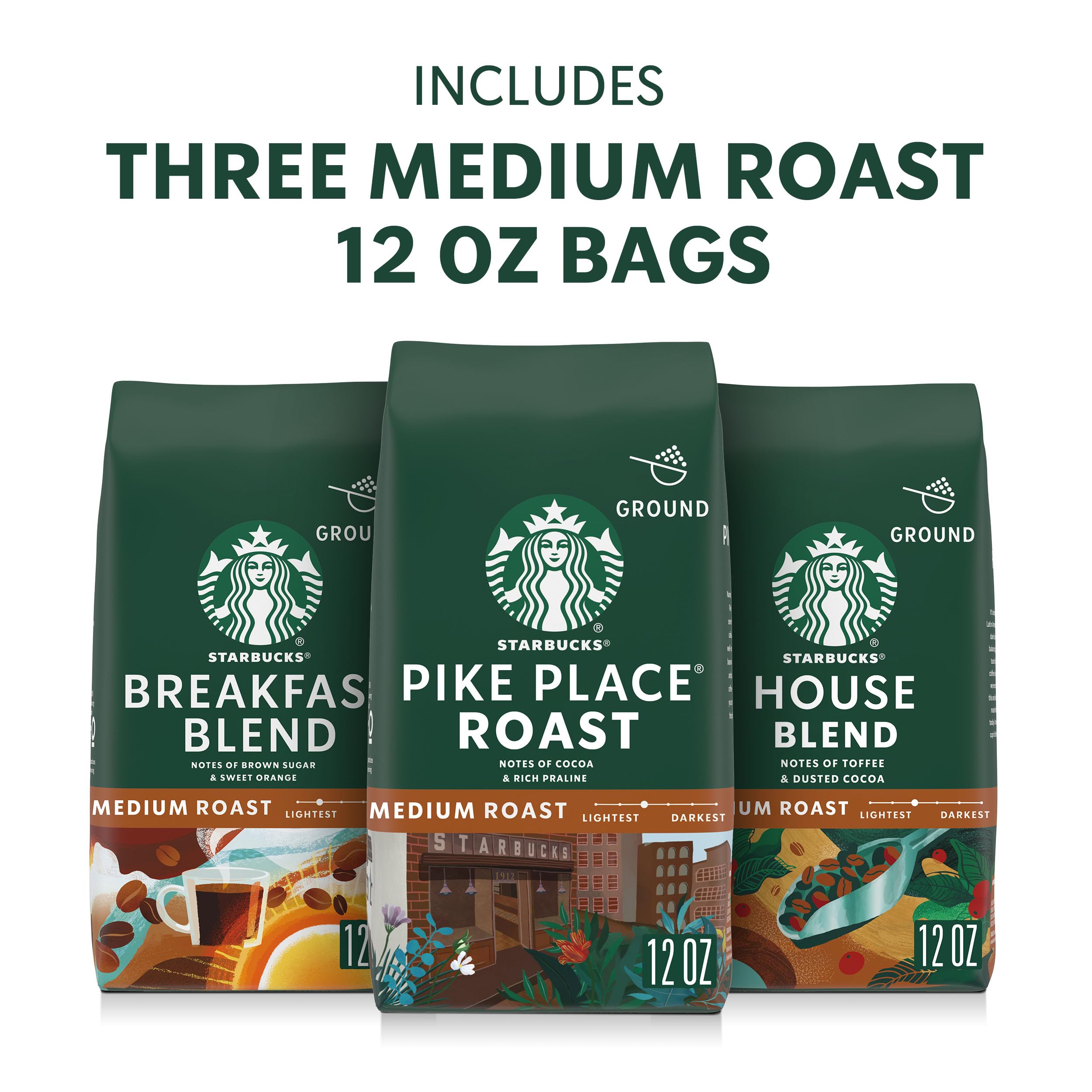 Starbucks House Blend 12oz bag with balanced notes for everyday coffee.