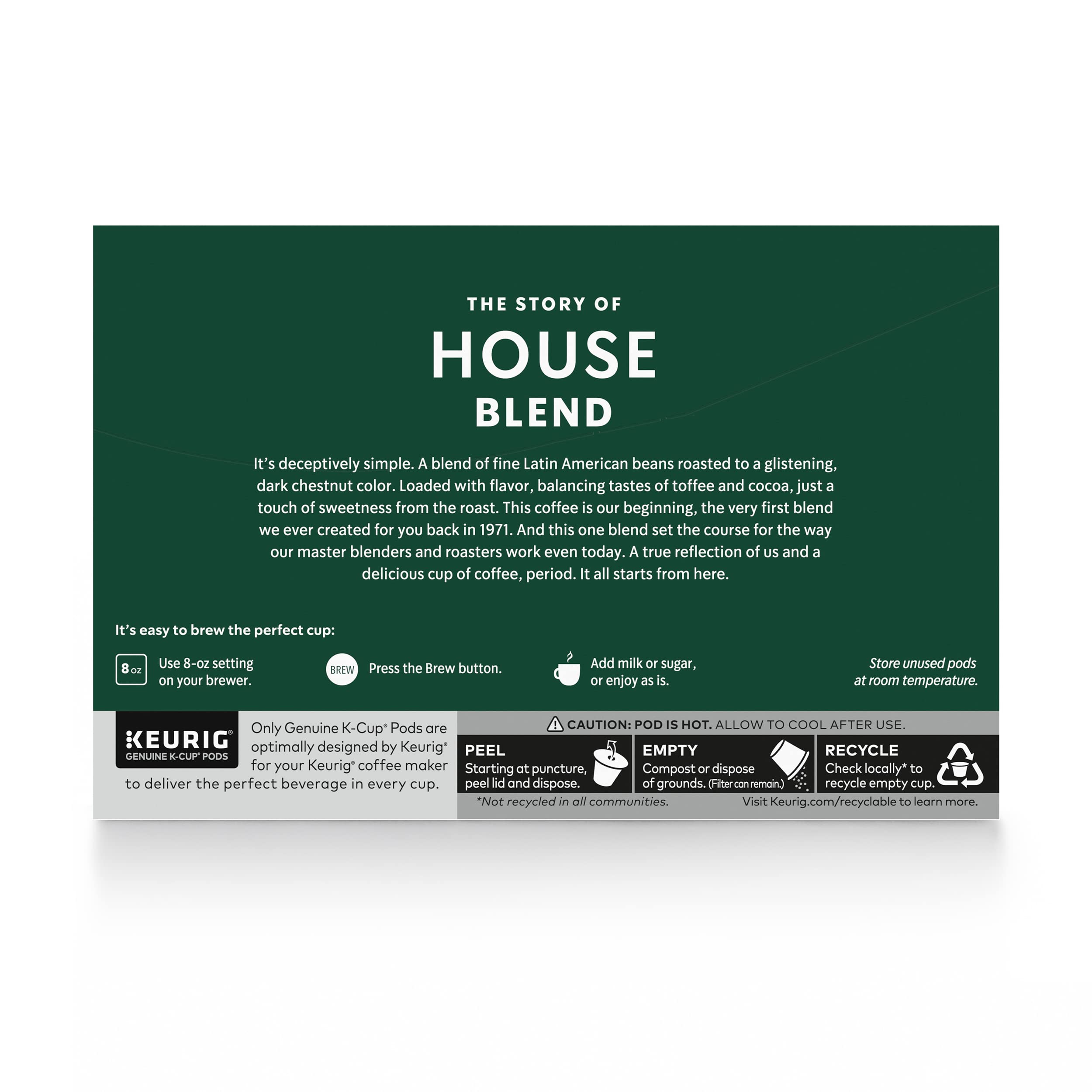Starbucks House Blend aroma hints of toffee and cocoa.