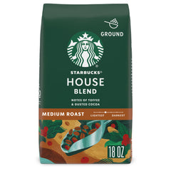 Starbucks House Blend 18oz bag front view for everyday brewing