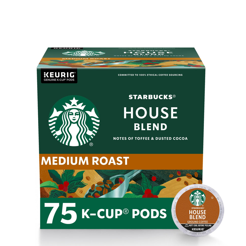 Starbucks House Blend K-Cup pod for quick, flavorful mornings.
