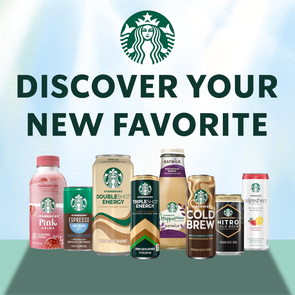 Starbucks Iced Energy can recycling icon, easy to recycle after enjoying.