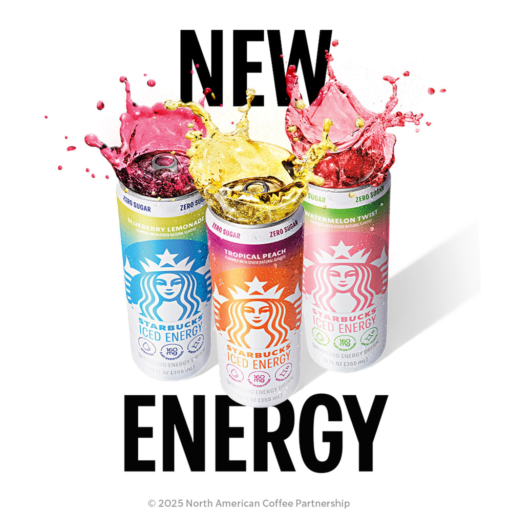 Starbucks Iced Energy lifestyle scene, refreshing energy during work or workouts.