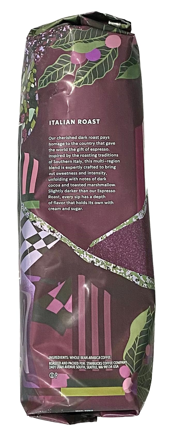 Starbucks Italian Roast aroma-steam image highlights deep roast and inviting scent for drip or espresso.