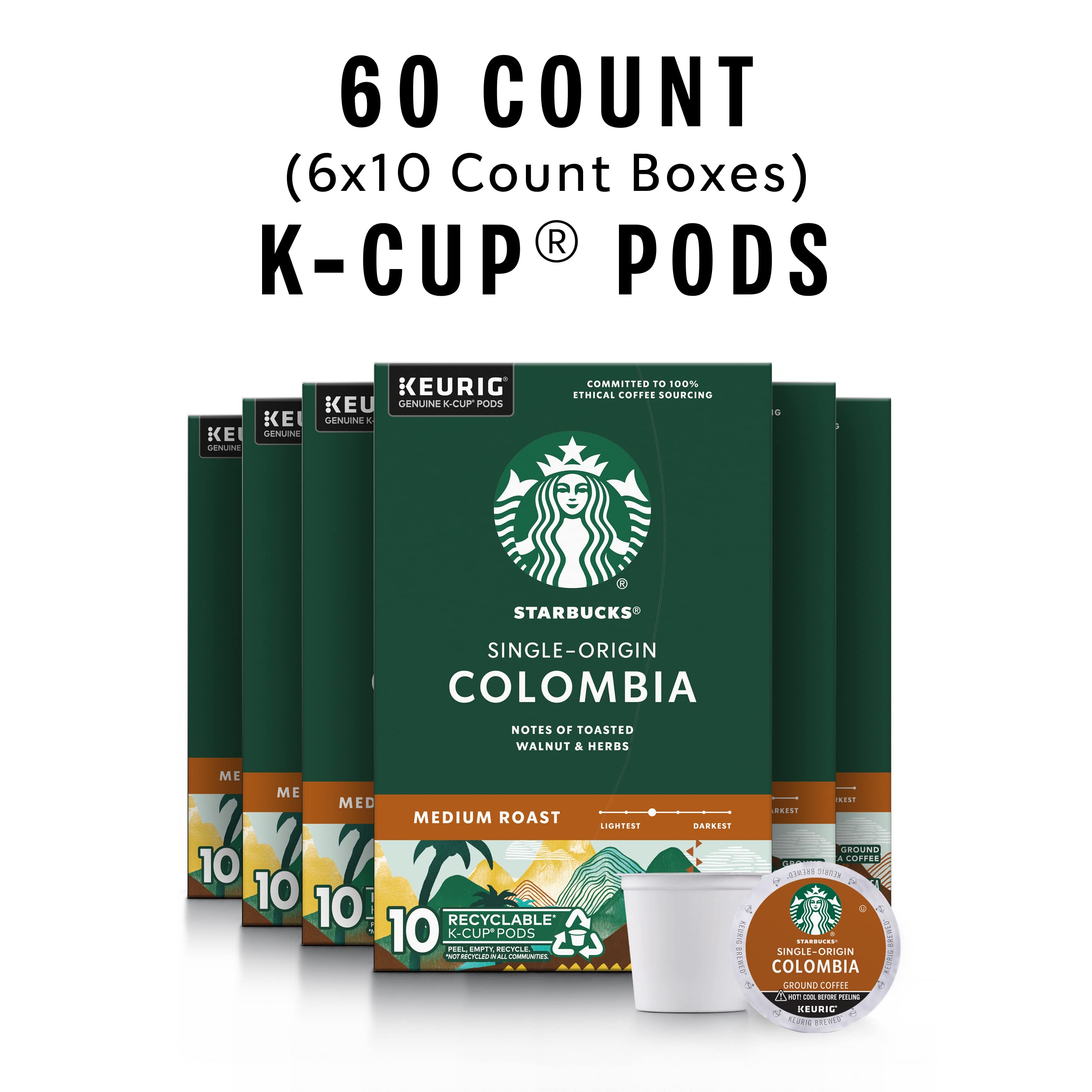 Starbucks K-Cup Colombia pods being poured for a quick, smooth cup