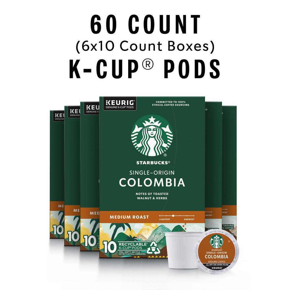 Starbucks K-Cup Colombia pods being poured for a quick, smooth cup